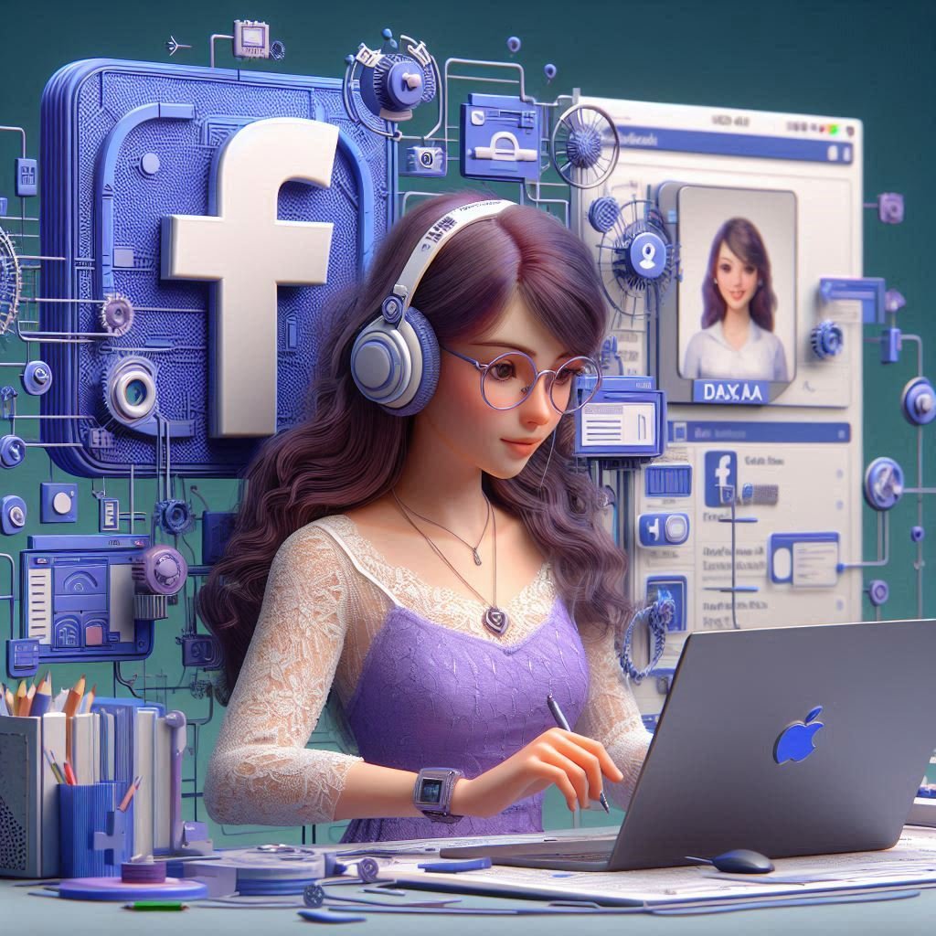 "3D Illustration of a Tech-Savvy Girl: Software Development in a Social Media World"