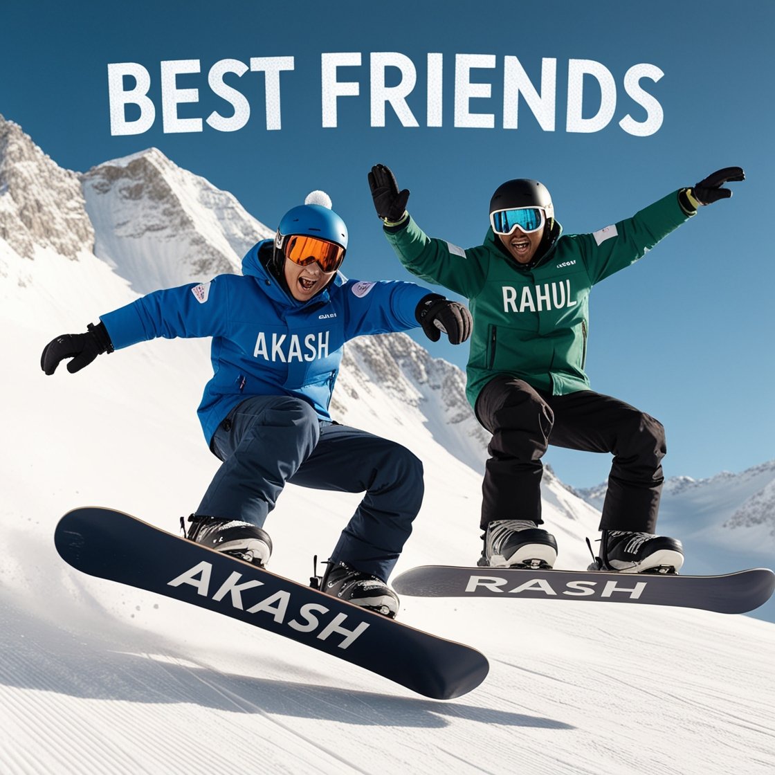 Akash and Rahul: Best Friends Snowboarding Adventure