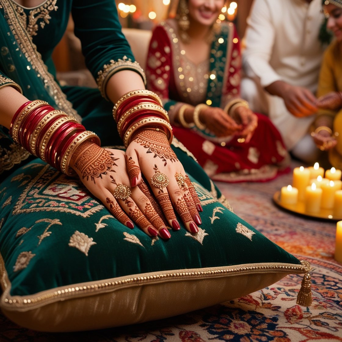 Sara’s Eid Elegance: A Close-Up 3D Image of Mehndi Art and Festive Glow
