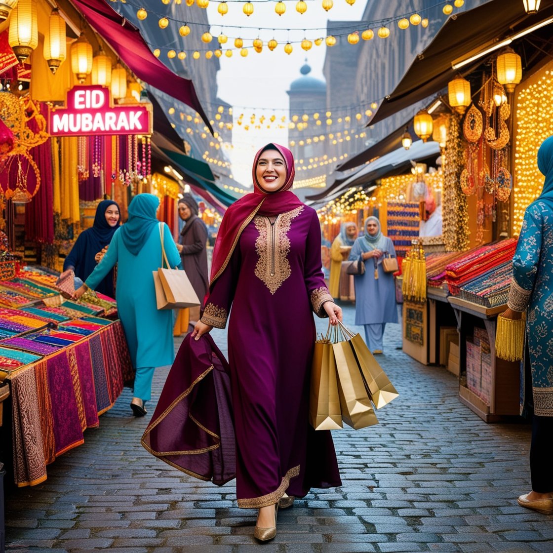 Fatima's Eid Bazaar Adventure: A Colorful Journey in 8K