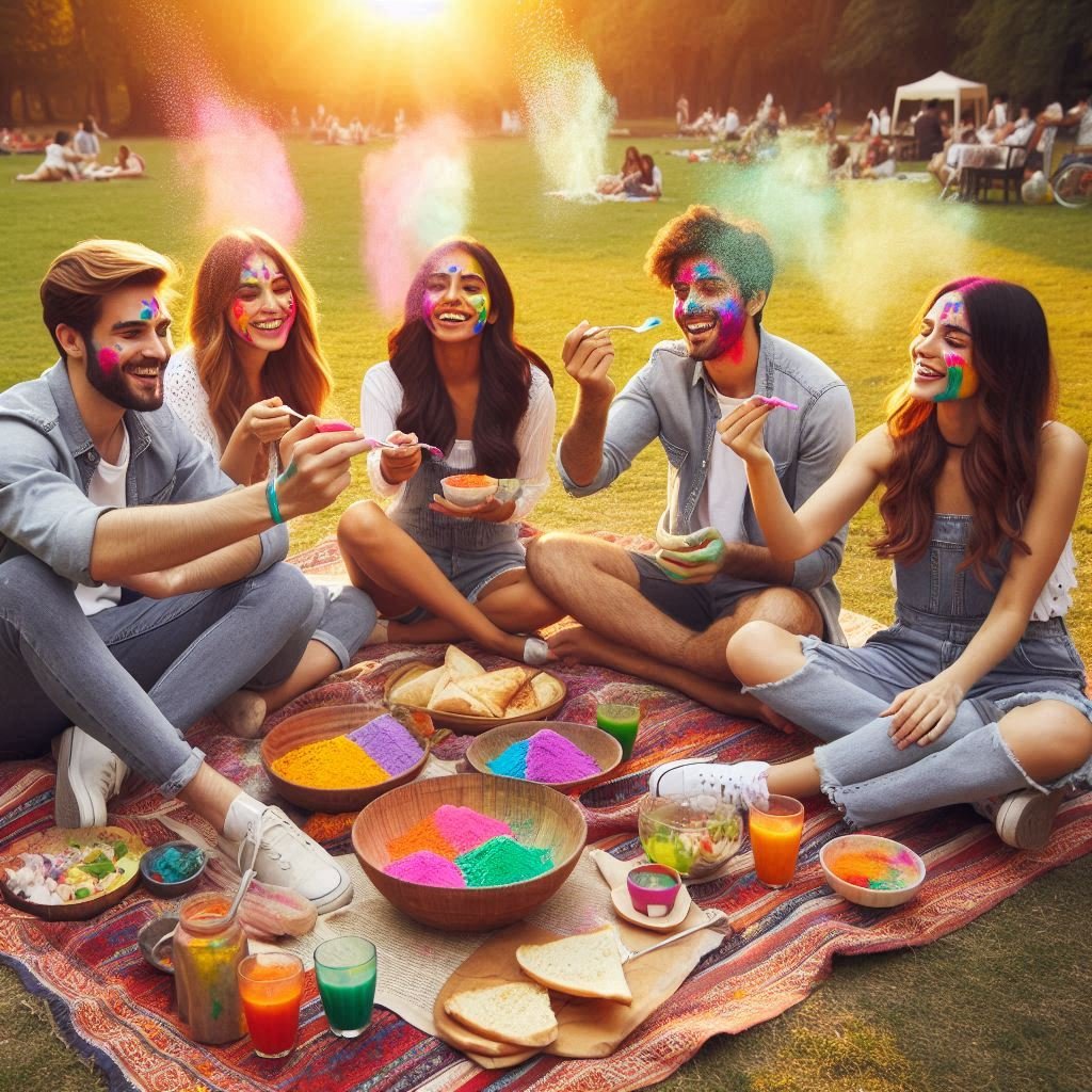 Friends Aditi and Rohan Celebrate Holi Picnic with Laughter and Colors