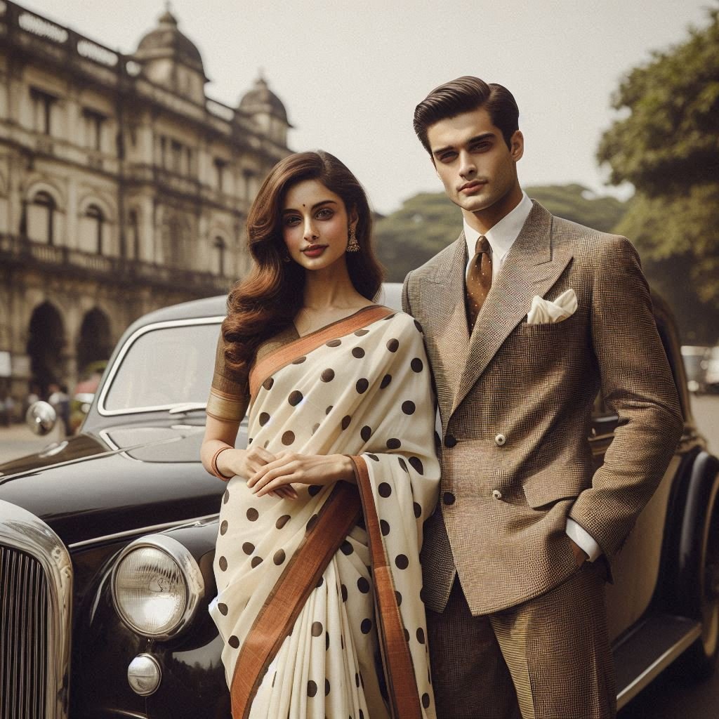 1950s Nostalgia: A Couple by a Vintage Car